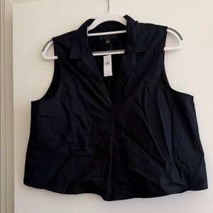 Banana Republic Black Sleeveless Women's Cropped Top